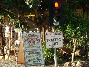 Australia's most remote traffic light. Well I guess you've gotta be famous for something.