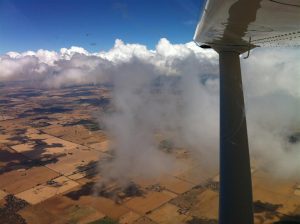 After climbing out of Kyneton in thick cloud, we are finally rewarded with some sunshine just past Shepparton for a lovely flight home to Camden.
