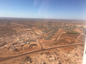 Flat and sparce as far as the eye can see. Welcome to Coober Pedy.