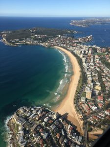 Today's Harbour Scenic flight starts off at the famous Manly Beach. 